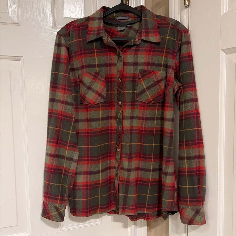 Natural Reflections Women's 100% Cotton Long Sleeve Flannel Shirt Size M